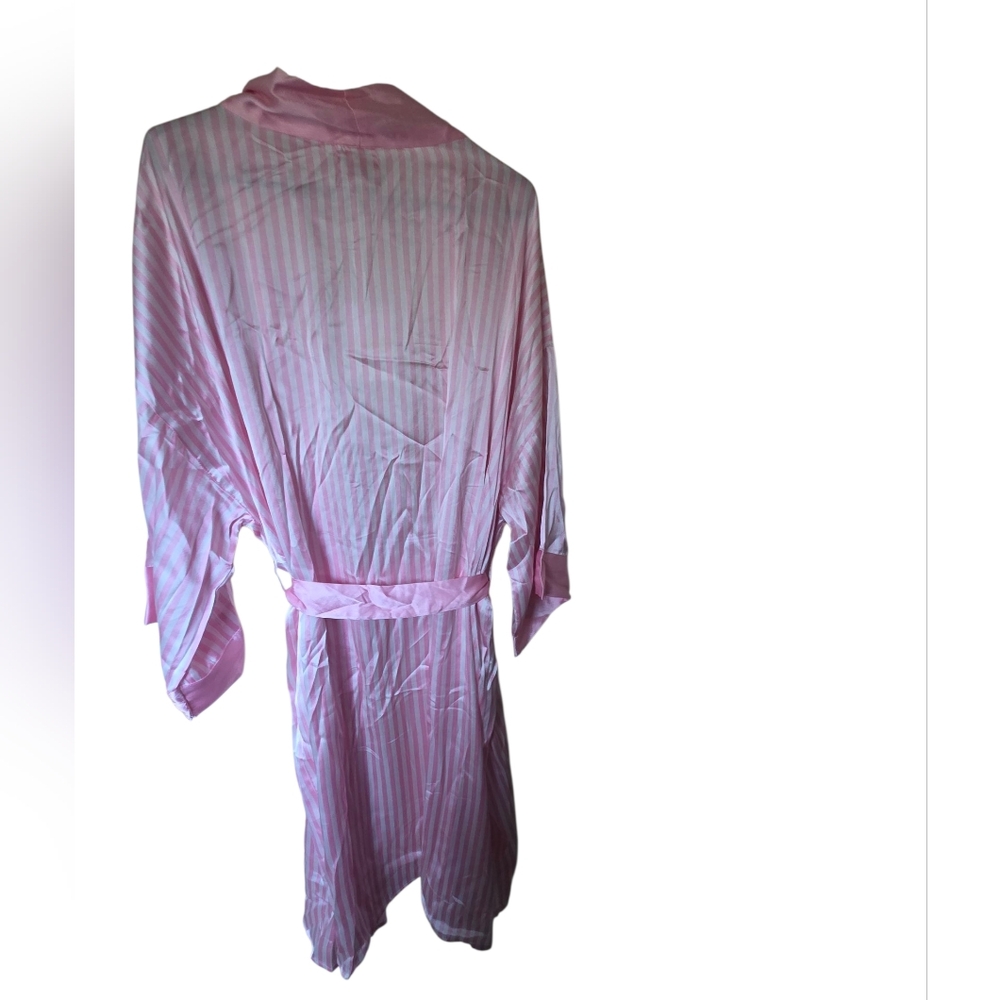 Show Me Your Mumu Harlow Belted Robe Pink & White Striped OS NWT - Picture 2 of 7